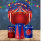 circus backdrop circle carnival theme birthday backdrop