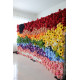 colorful flowers wide cloth flower wall fabric rollin up reed pampas grass curtain floral wall wedding backdrop party event props