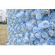 dreamy blue rose cloth roll up flower wall fabric hanging curtain plant wall event party wedding backdrop