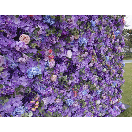 dreamy purple rose artificial flower wall backdrop