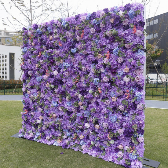 dreamy purple rose artificial flower wall backdrop