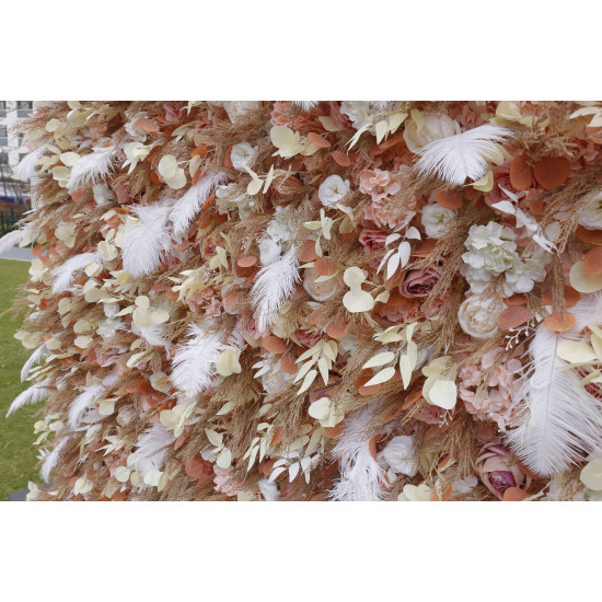 feather flower cloth roll up flower wall fabric hanging curtain plant wall event party wedding backdrop