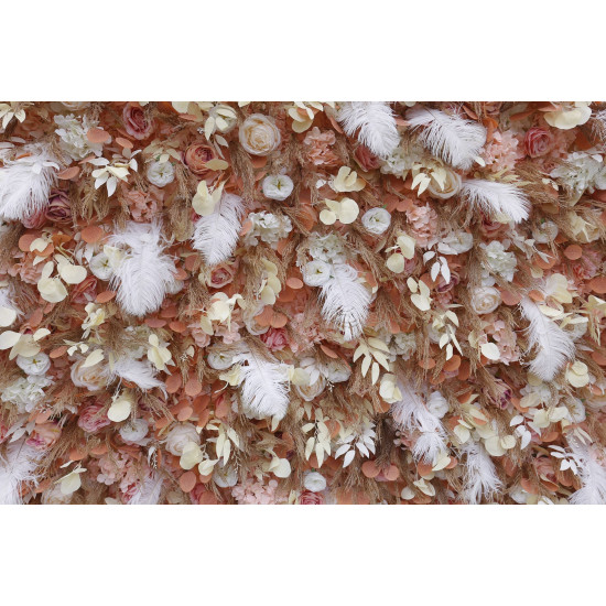 feather flower cloth roll up flower wall fabric hanging curtain plant wall event party wedding backdrop