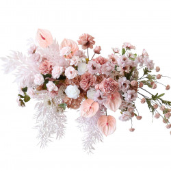 pink floral arrangement for signage, wedding welcome signage, shop open signage, direction signs silk flowers