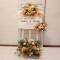 floral arrangement for signage, wedding welcome signage, shop open signage, direction signs silk flowers