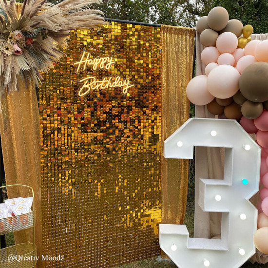 gold shimmer wall panels – easy setup wedding/event/theme party decorations