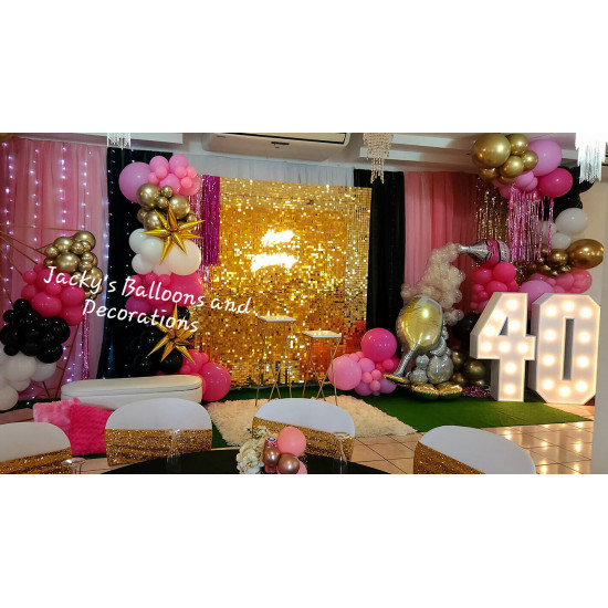 gold shimmer wall panels – easy setup wedding/event/theme party decorations