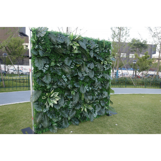 grass cloth roll up flower wall fabric hanging curtain plant wall event party wedding backdrop