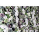 green and purple and white roses and peonies and green leaves cloth roll up flower wall fabric hanging curtain plant wall event party wedding backdrop