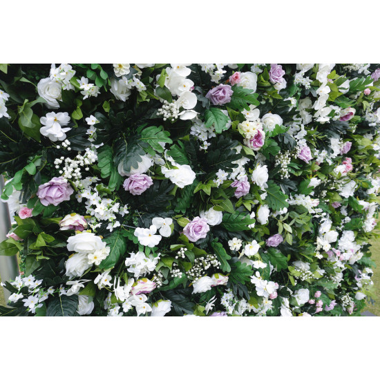 green plants white rose fabric cloth flower wall fairy flower wedding backdrop decor