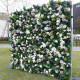 green plants white rose fabric cloth flower wall fairy flower wedding backdrop decor