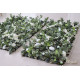 green roses and white peonies and green leaves cloth roll up flower wall fabric hanging curtain plant wall event party wedding backdrop