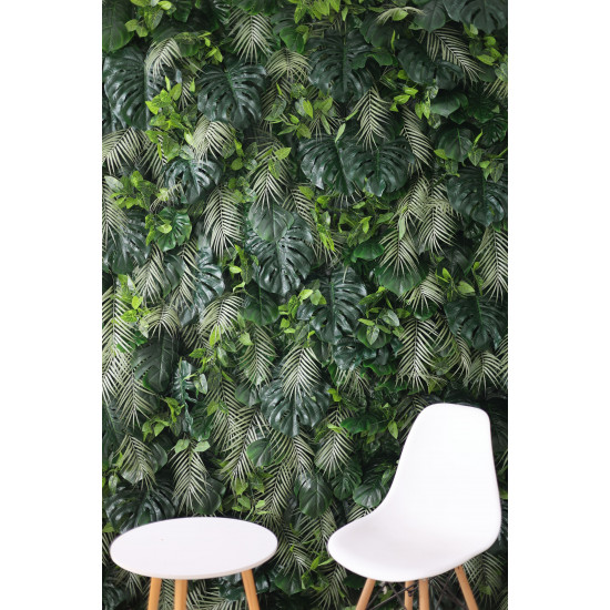 green silk fern and turtle back leaves mixed grass wall cloth roll up flower wall fabric hanging curtain plant wall event party wedding backdrop