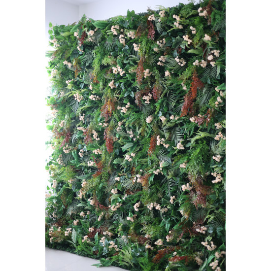 green silk fern mixed flower wall cloth roll up flower wall fabric hanging curtain plant wall event party wedding backdrop