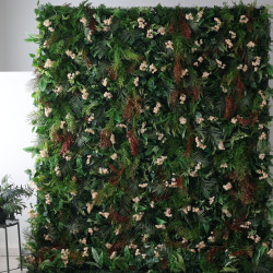 green silk fern mixed flower wall cloth roll up flower wall fabric hanging curtain plant wall event party wedding backdrop