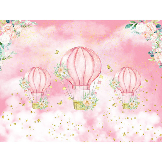 hot air balloon backdrop - kids' birthday backdrop ideas