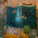 lake blue shimmer wall panels – easy setup wedding/event/theme party decorations