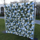 light blue rose and white rose artificial flower wall backdrop