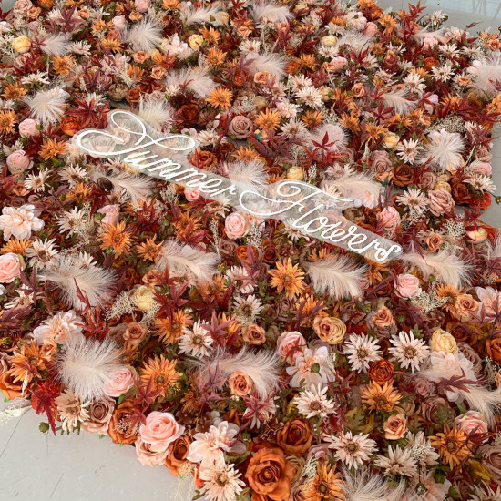 luxury gerbera rose maple reed autumn style 5d cloth flower wall wedding backdrop props fabric floral wall