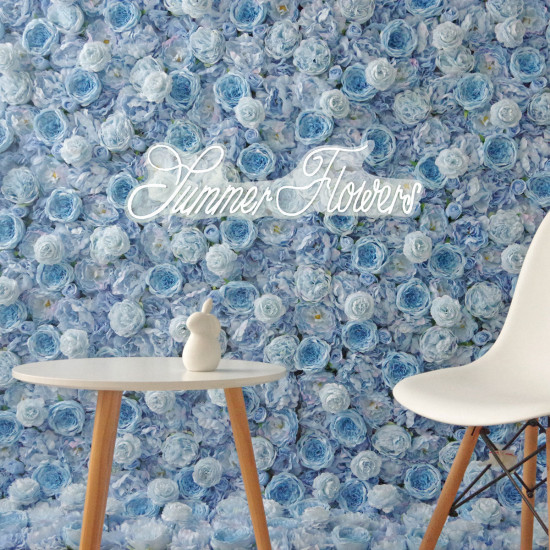 luxury light blue roses 5d cloth flower wall wedding backdrop props fabric floral wall