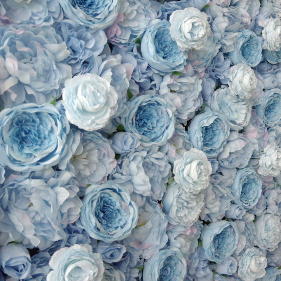 luxury light blue roses 5d cloth flower wall wedding backdrop props fabric floral wall