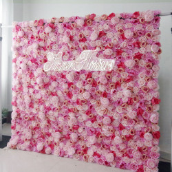 luxury light pink roses and pink roses 5d cloth flower wall wedding backdrop props fabric floral wall