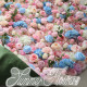 luxury mixed light blue light pink roses flower wall roll up hanging fabric cloth floral wall for wedding home office party bridal shower decor backdrop