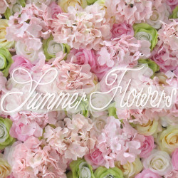 luxury pink roses and green roses and light pink hydrangeas 5d cloth flower wall wedding backdrop props fabric floral wall