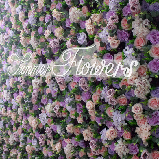 luxury purple light pink roses flower wall roll up hanging fabric cloth mixed floral wall for wedding home office party bridal shower decor backdrop