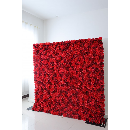 luxury rose cloth flower wall fabric rollin up reed pampas grass curtain floral wall wedding backdrop party event props