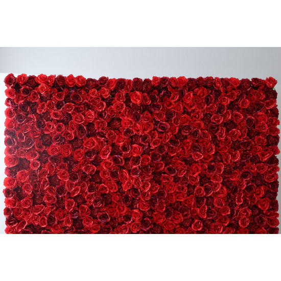 luxury rose cloth flower wall fabric rollin up reed pampas grass curtain floral wall wedding backdrop party event props