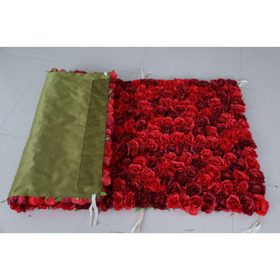 luxury rose cloth flower wall fabric rollin up reed pampas grass curtain floral wall wedding backdrop party event props