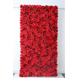 luxury rose cloth flower wall fabric rollin up reed pampas grass curtain floral wall wedding backdrop party event props