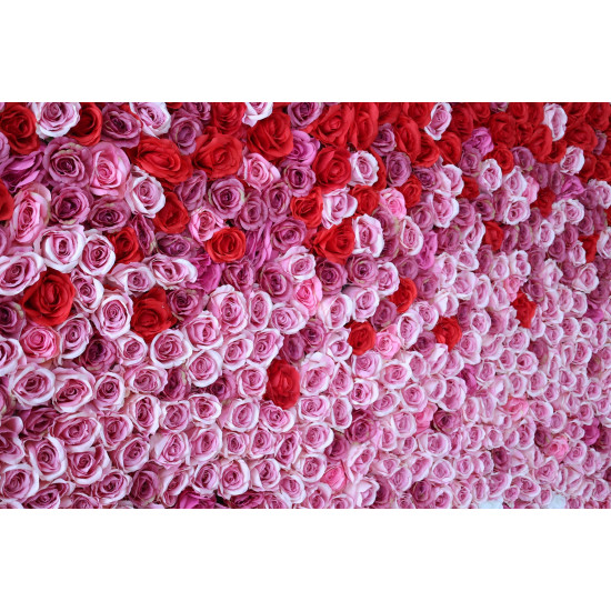 luxury rose gradient cloth flower wall fabric rollin up reed pampas grass curtain floral wall wedding backdrop party event props