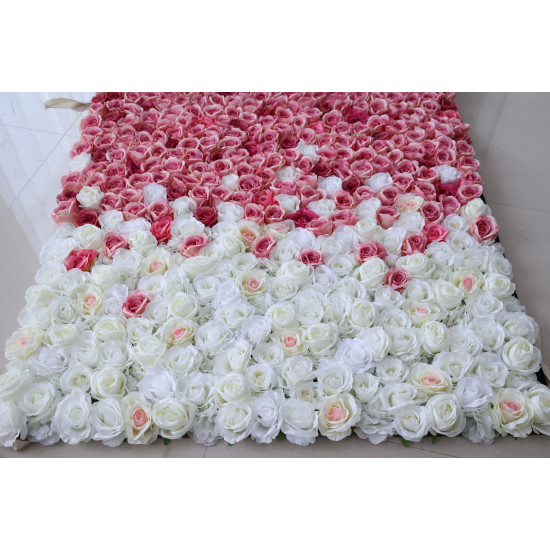 luxury rose gradient cloth flower wall fabric rollin up reed pampas grass curtain floral wall wedding backdrop party event props