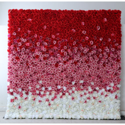 luxury rose gradient cloth flower wall fabric rollin up reed pampas grass curtain floral wall wedding backdrop party event props