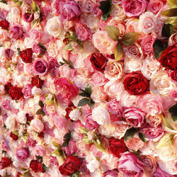 luxury rose red light pink 5d cloth flower wall wedding backdrop props fabric floral wall