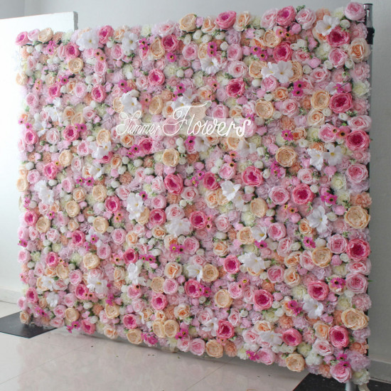 luxury roses and land lilies and chrysanthemums 5d cloth flower wall wedding backdrop props fabric floral wall