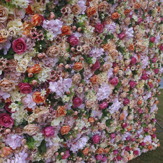 mixed artificial flowers arrangement roll up cloth floral wall wedding backdrop decor plant wall