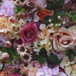 mixed artificial flowers arrangement roll up cloth floral wall wedding backdrop decor plant wall