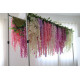 mixed-color orchids cloth roll up flower wall fabric hanging curtain plant wall event party wedding backdrop