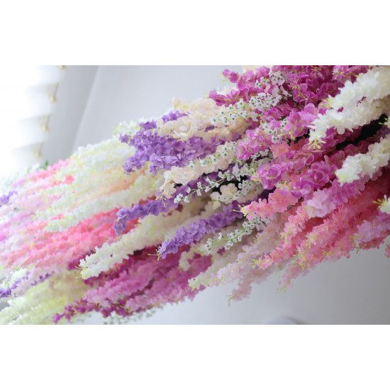 mixed-color orchids cloth roll up flower wall fabric hanging curtain plant wall event party wedding backdrop