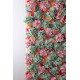 mixed color roses and green and pink hydrangeas cloth roll up flower wall fabric hanging curtain plant wall event party wedding backdrop