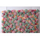 mixed color roses and green and pink hydrangeas cloth roll up flower wall fabric hanging curtain plant wall event party wedding backdrop