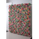 mixed color roses and green and pink hydrangeas cloth roll up flower wall fabric hanging curtain plant wall event party wedding backdrop