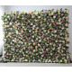 mixed color roses and green lasagna daisies and green leaves cloth roll up flower wall fabric hanging curtain plant wall event party wedding backdrop