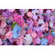 mixed color roses and hydrangeas cloth roll up flower wall fabric hanging curtain plant wall event party wedding backdrop