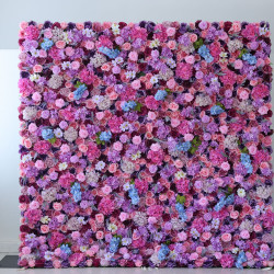 mixed color roses and hydrangeas cloth roll up flower wall fabric hanging curtain plant wall event party wedding backdrop