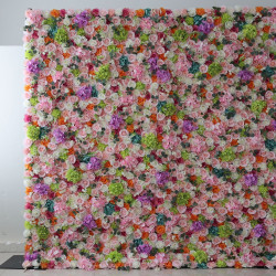 mixed color roses and hydrangeas cloth roll up flower wall fabric hanging curtain plant wall event party wedding backdrop