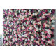 mixed color roses and pink hydrangeas and green leaves cloth roll up flower wall fabric hanging curtain plant wall event party wedding backdrop